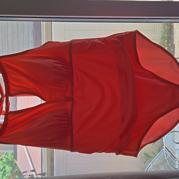 PEACH One Piece Swimsuit with Plunging V-Neckline and Ruched Waist - Picture 3 of 5